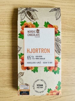 Nordic Chocolate Hjortron Cloudberry Moltbes Puur chocolade bio eco